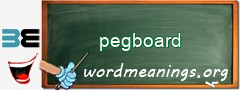 WordMeaning blackboard for pegboard